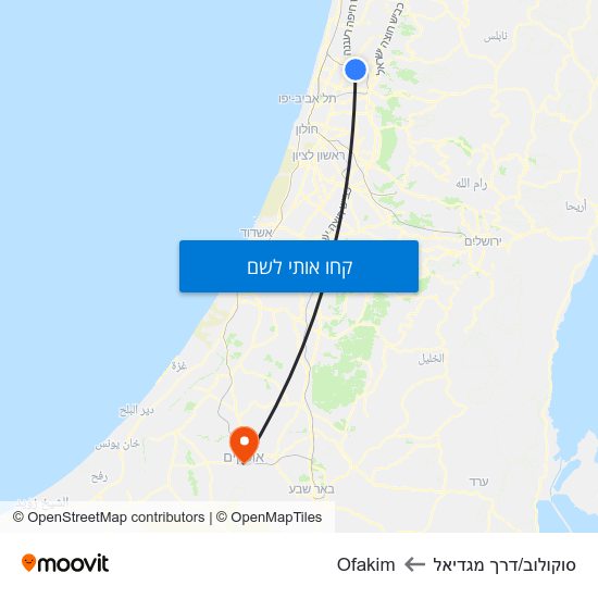 מפת סוקולוב/דרך מגדיאל לOfakim