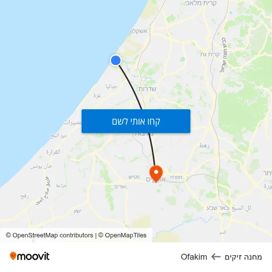 מפת מחנה זיקים לOfakim