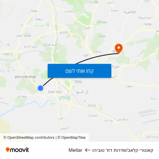 מפת קאנטרי קלאב/שדרות דוד טוביהו לMeitar