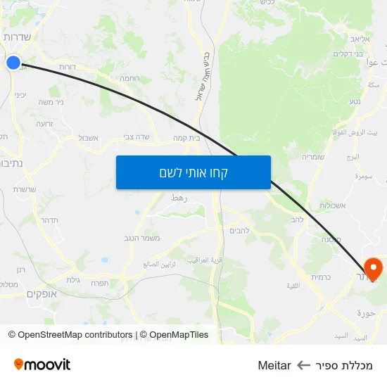 מפת מכללת ספיר לMeitar