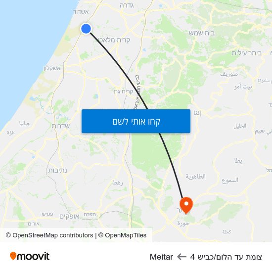 מפת צומת עד הלום/כביש 4 לMeitar