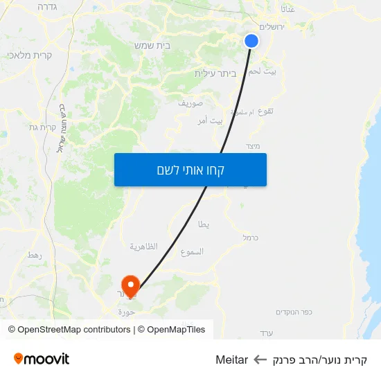 מפת קרית נוער/הרב פרנק לMeitar