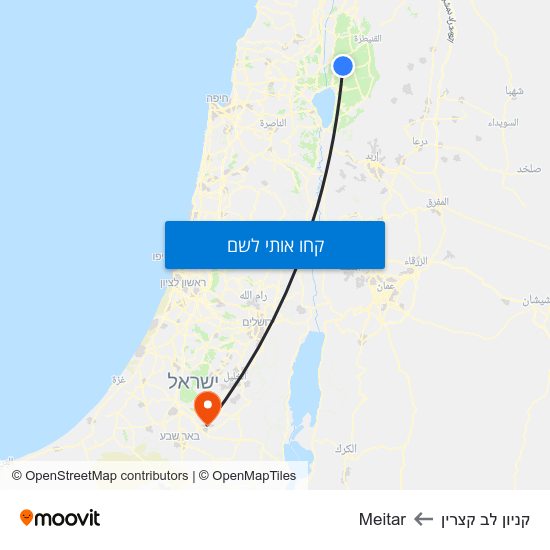 מפת קניון לב קצרין לMeitar