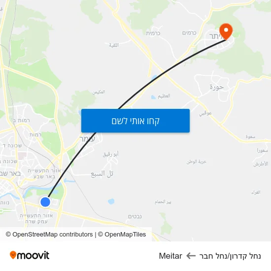 מפת נחל קדרון/נחל חבר לMeitar