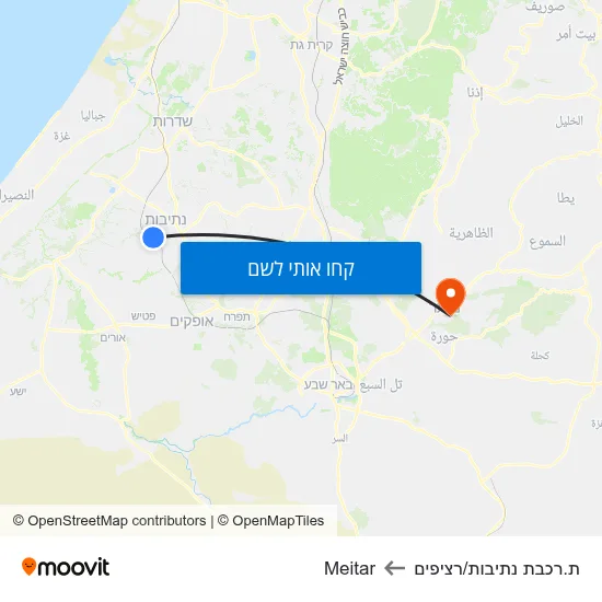 מפת ת.רכבת נתיבות/רציפים לMeitar