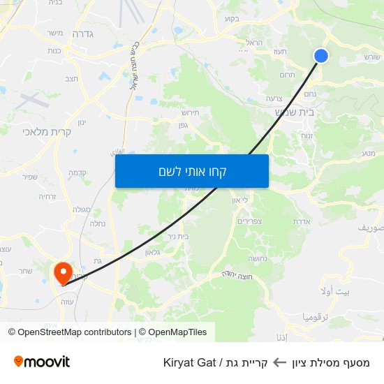 מפת מסעף מסילת ציון לקריית גת / Kiryat Gat