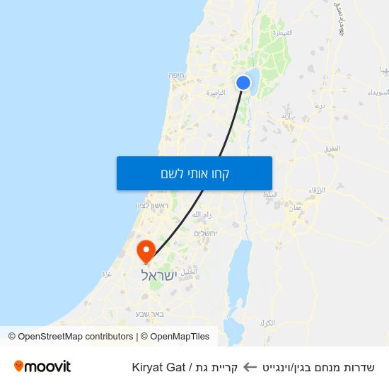 מפת שדרות מנחם בגין/וינגייט לקריית גת / Kiryat Gat