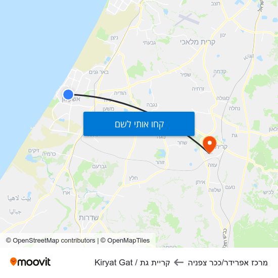 מפת מרכז אפרידר/ככר צפניה לקריית גת / Kiryat Gat