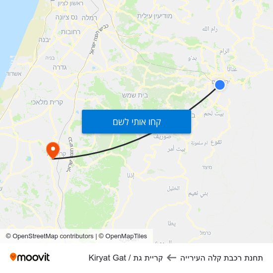 מפת תחנת רכבת קלה העירייה לקריית גת / Kiryat Gat