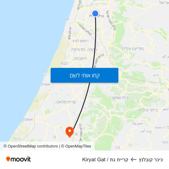 מפת כיכר קובלנץ לקריית גת / Kiryat Gat