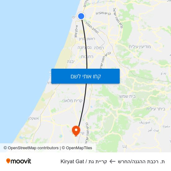 מפת ת. רכבת ההגנה/החרש לקריית גת / Kiryat Gat