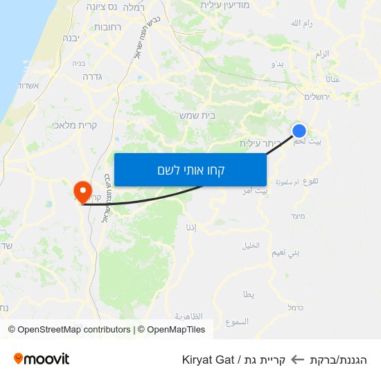 מפת הגננת/ברקת לקריית גת / Kiryat Gat