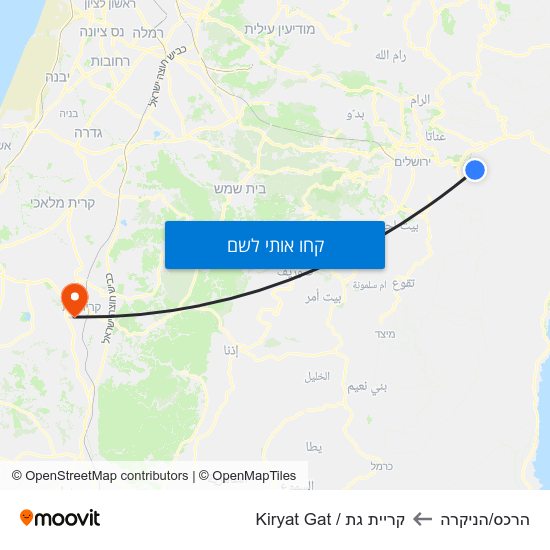 מפת הרכס/הניקרה לקריית גת / Kiryat Gat