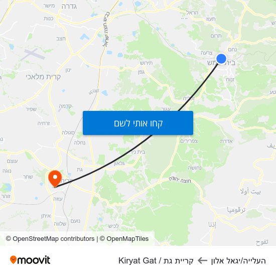 מפת העלייה/יגאל אלון לקריית גת / Kiryat Gat