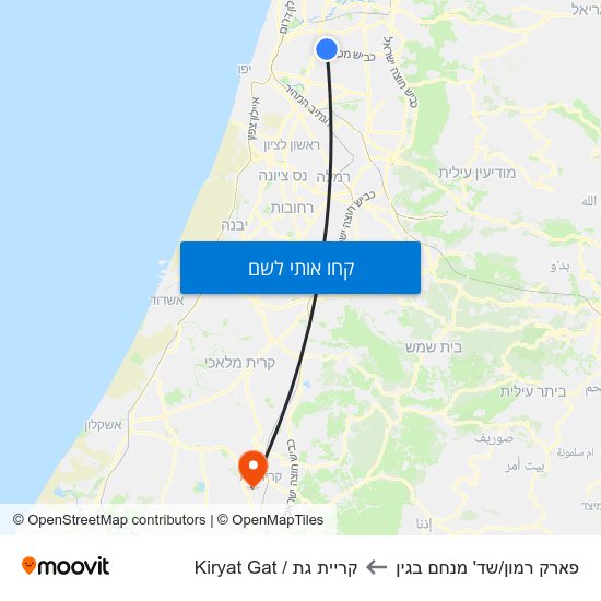 מפת פארק רמון/שד' מנחם בגין לקריית גת / Kiryat Gat