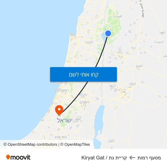 מפת מסעף רמות לקריית גת / Kiryat Gat