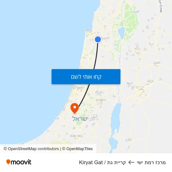 מפת מרכז רמת ישי לקריית גת / Kiryat Gat