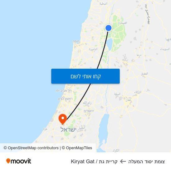 מפת צומת יסוד המעלה לקריית גת / Kiryat Gat
