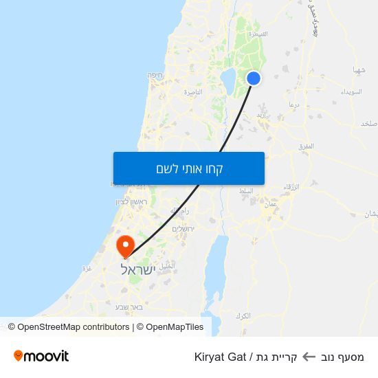 מפת מסעף נוב לקריית גת / Kiryat Gat