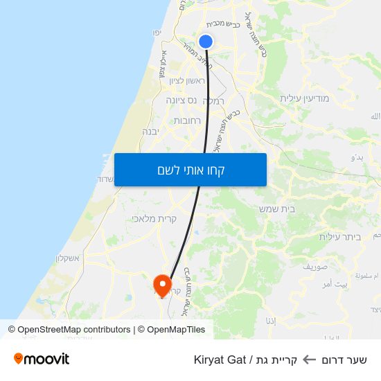 מפת שער דרום לקריית גת / Kiryat Gat