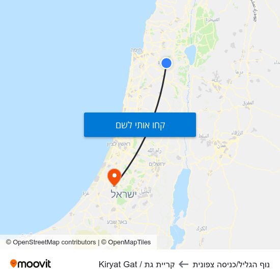 מפת נוף הגליל/כניסה צפונית לקריית גת / Kiryat Gat