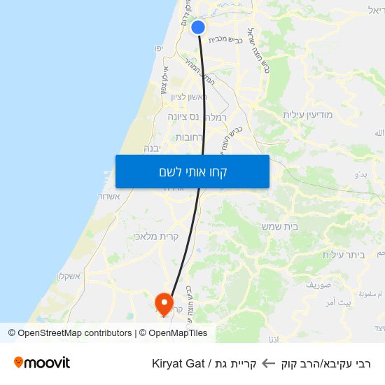 מפת רבי עקיבא/הרב קוק לקריית גת / Kiryat Gat