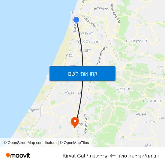 מפת דב הוז/הנרייטה סולד לקריית גת / Kiryat Gat