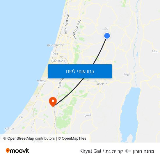 מפת מחנה חורון לקריית גת / Kiryat Gat