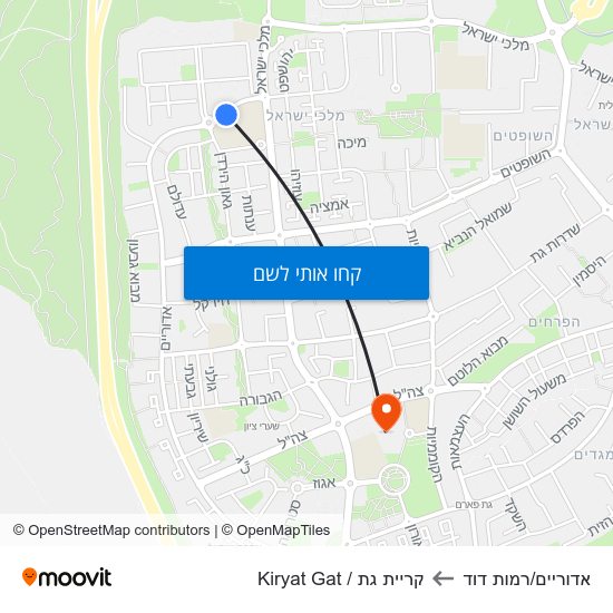 מפת אדוריים/רמות דוד לקריית גת / Kiryat Gat