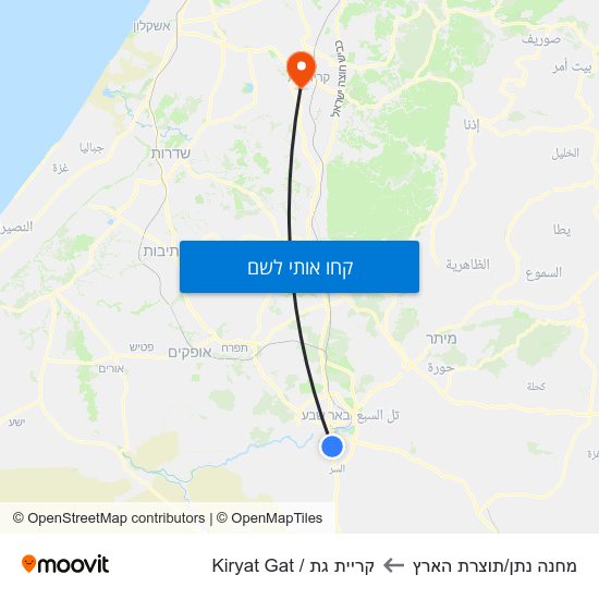 מפת מחנה נתן/תוצרת הארץ לקריית גת / Kiryat Gat