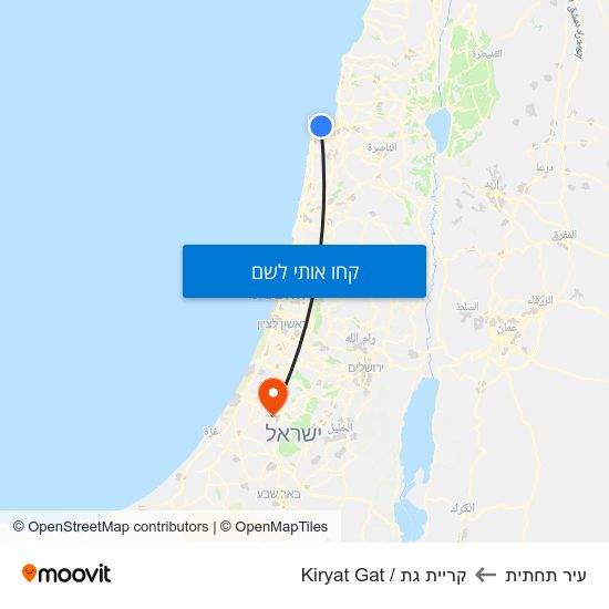 מפת עיר תחתית לקריית גת / Kiryat Gat