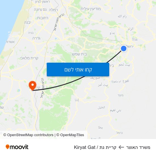 מפת משרד האוצר לקריית גת / Kiryat Gat