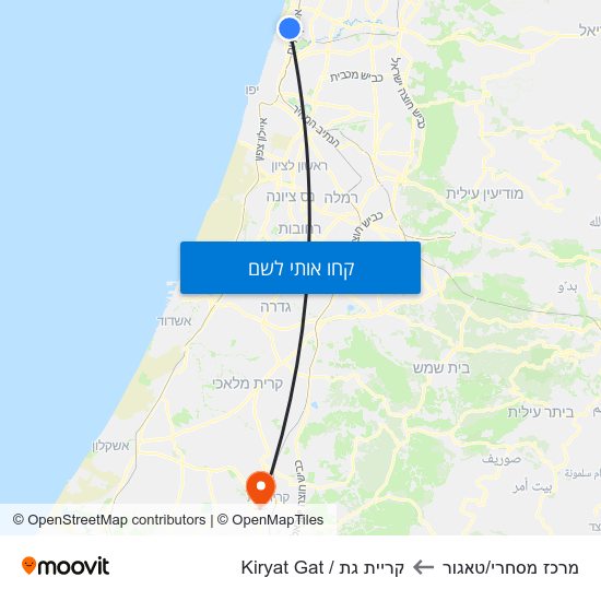 מפת מרכז מסחרי/טאגור לקריית גת / Kiryat Gat