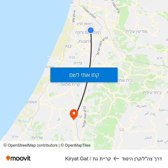 מפת דרך צה''ל/קרן היסוד לקריית גת / Kiryat Gat