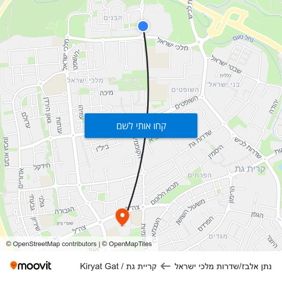 מפת נתן אלבז/שדרות מלכי ישראל לקריית גת / Kiryat Gat