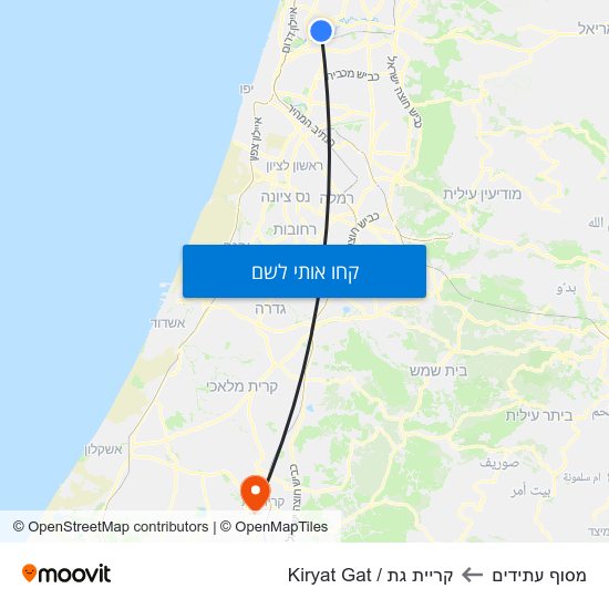 מפת מסוף עתידים לקריית גת / Kiryat Gat