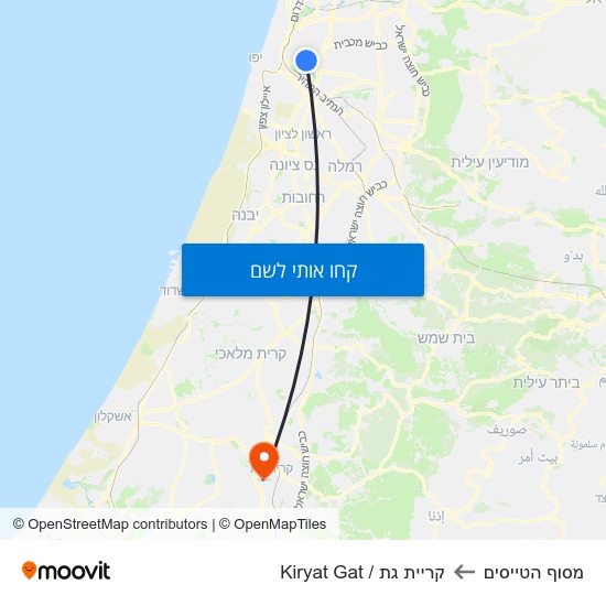 מפת מסוף הטייסים לקריית גת / Kiryat Gat