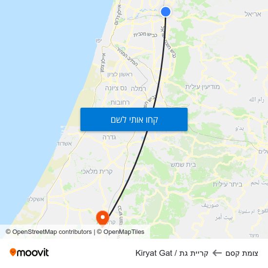 מפת צומת קסם לקריית גת / Kiryat Gat