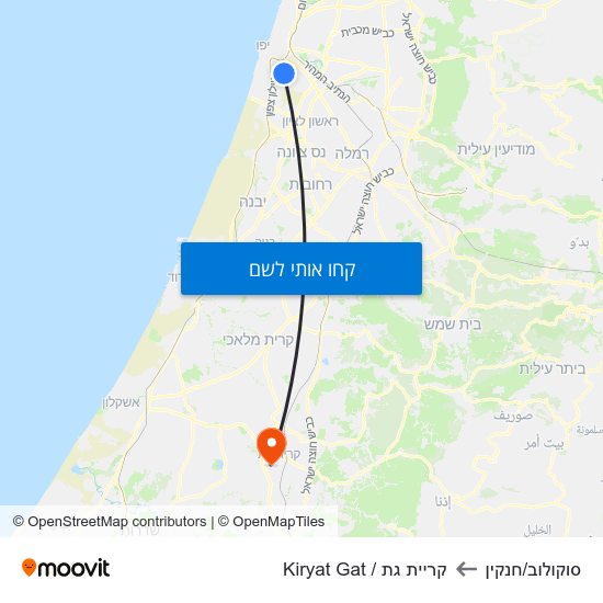 מפת סוקולוב/חנקין לקריית גת / Kiryat Gat