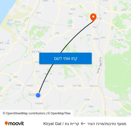 מפת מסעף נתיבות/מרכז העיר לקריית גת / Kiryat Gat