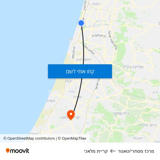 מפת מרכז מסחרי/טאגור לקריית מלאכי