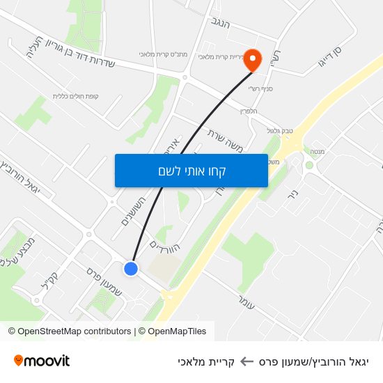 מפת יגאל הורוביץ/שמעון פרס לקריית מלאכי