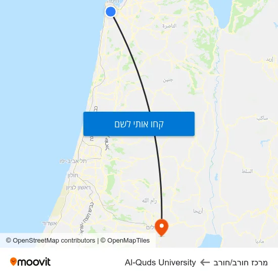 מפת מרכז חורב/חורב לAl-Quds University