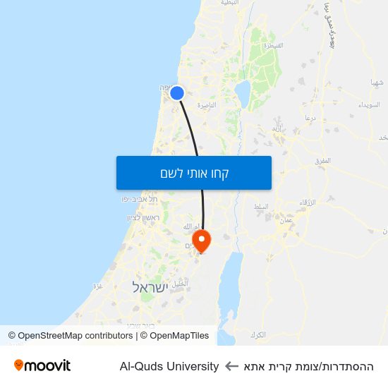 מפת ההסתדרות/צומת קרית אתא לAl-Quds University