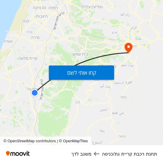 מפת תחנת רכבת קריית גת/כניסה למשגב לדך