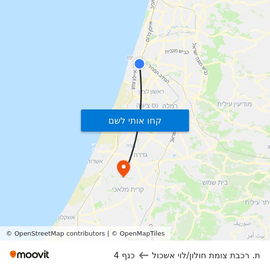 מפת ת. רכבת צומת חולון/לוי אשכול לכנף 4