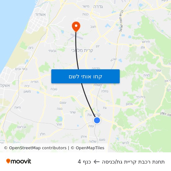 מפת תחנת רכבת קריית גת/כניסה לכנף 4