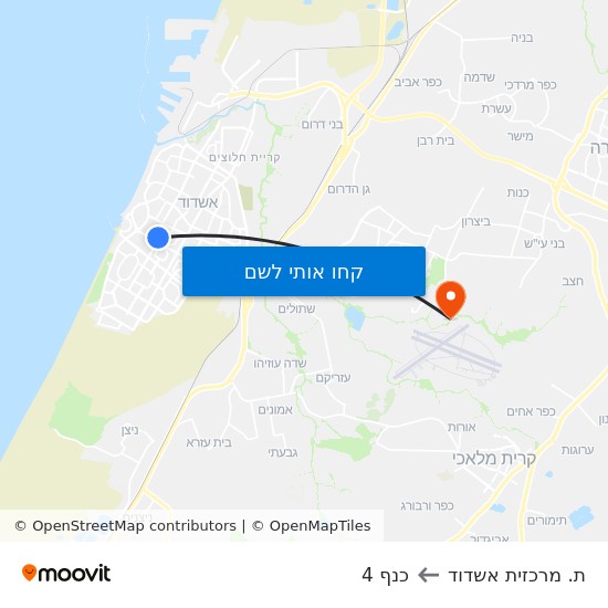 מפת ת. מרכזית אשדוד לכנף 4