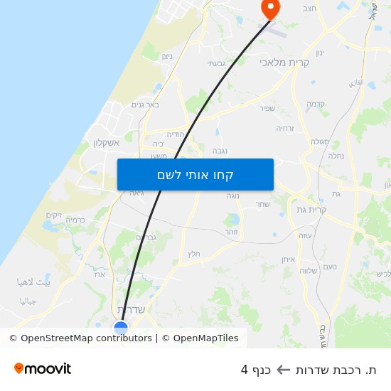 מפת ת. רכבת שדרות לכנף 4