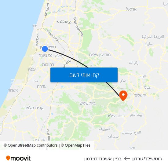 מפת רוטשילד/גורדון לבניין אשפוז דוידסון